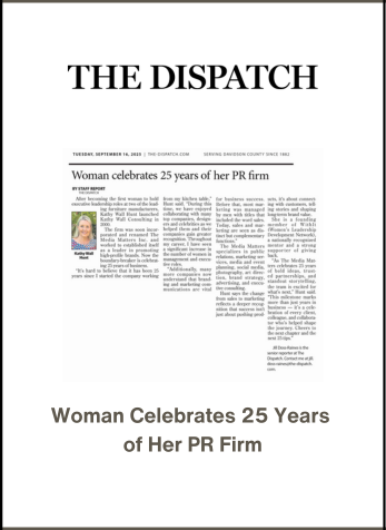 Woman Celebrates 25 Years of Her PR Firm, The Dispatch, September 16. 2025